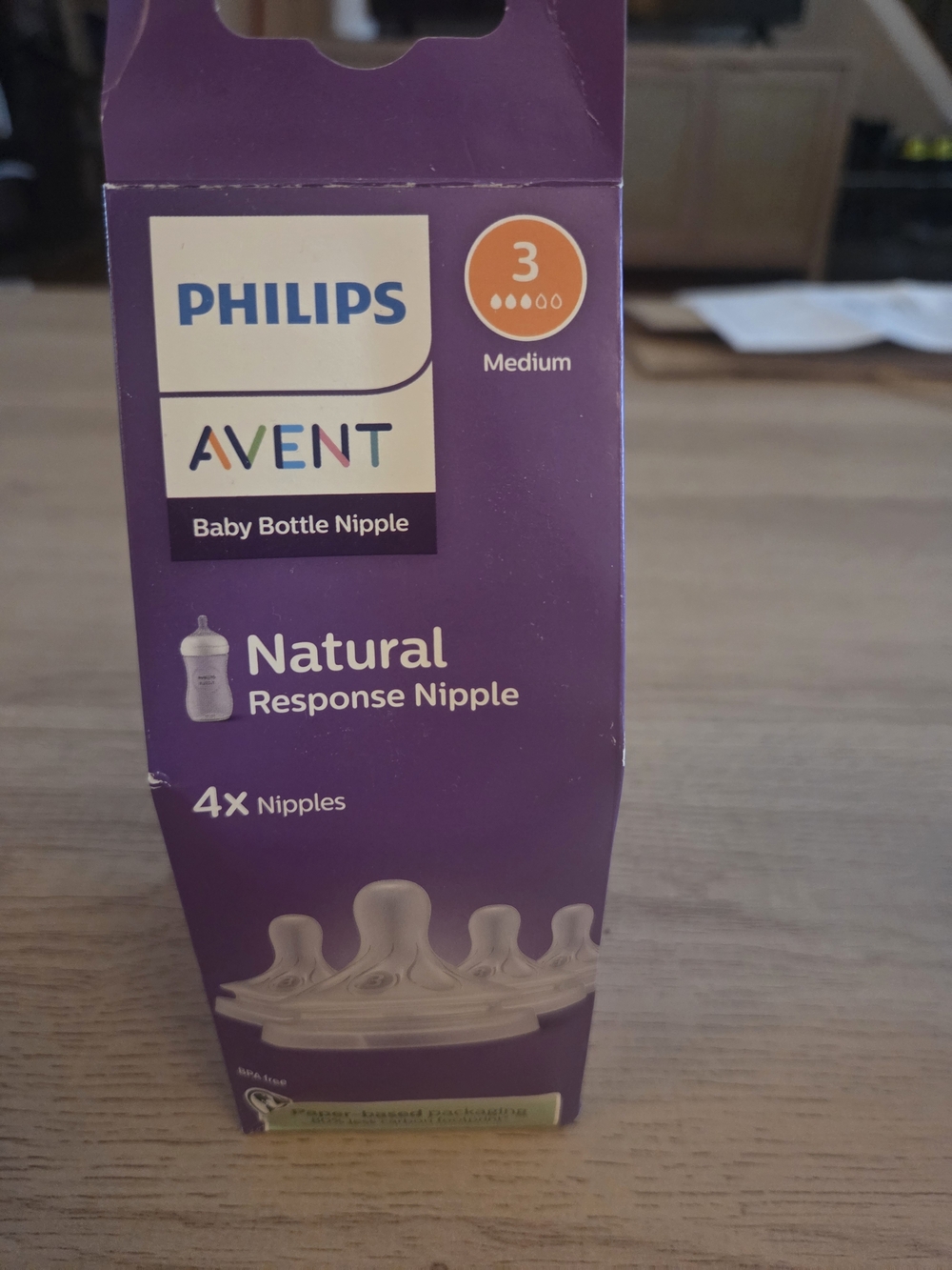 Philips Avent Natural Response Baby Bottle Nipples - Purple Packaging